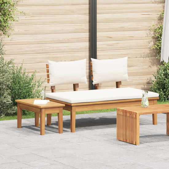 Garden Bench 2 pcs Solid Teak Wood   Garden Bench