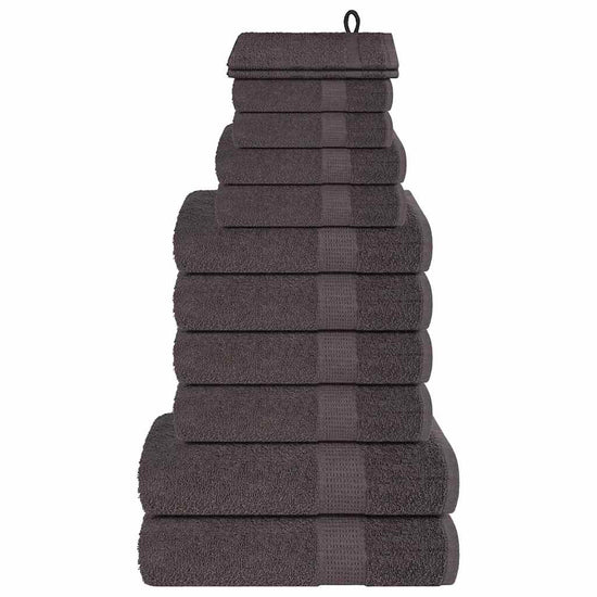 12-piece towel set, anthracite, 360 g/m², 100% cotton