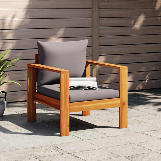 garden armchair with cushion, solid acacia wood,   garden sofa